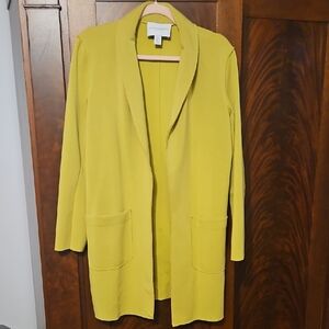 Carolina Belle Chartreuse Open Front Cardigan - Size Medium